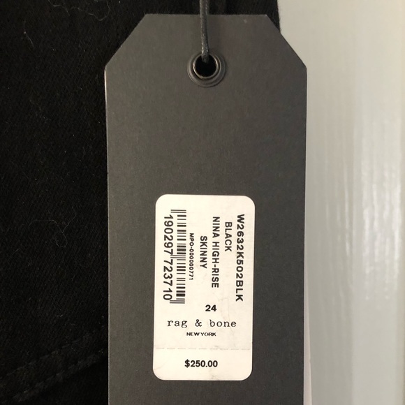 Nina “zipper” jeans - rag & bone - Size 24 - *Rare* - Picture 5 of 5